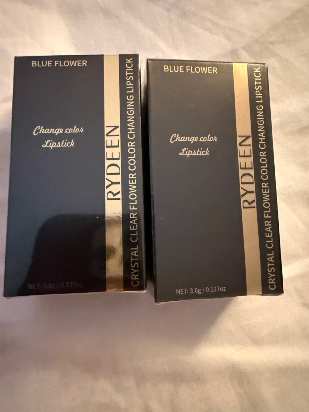 RYDEEN Crystal Clear Flower Color Changing Lipstick Blue Flower New set 2